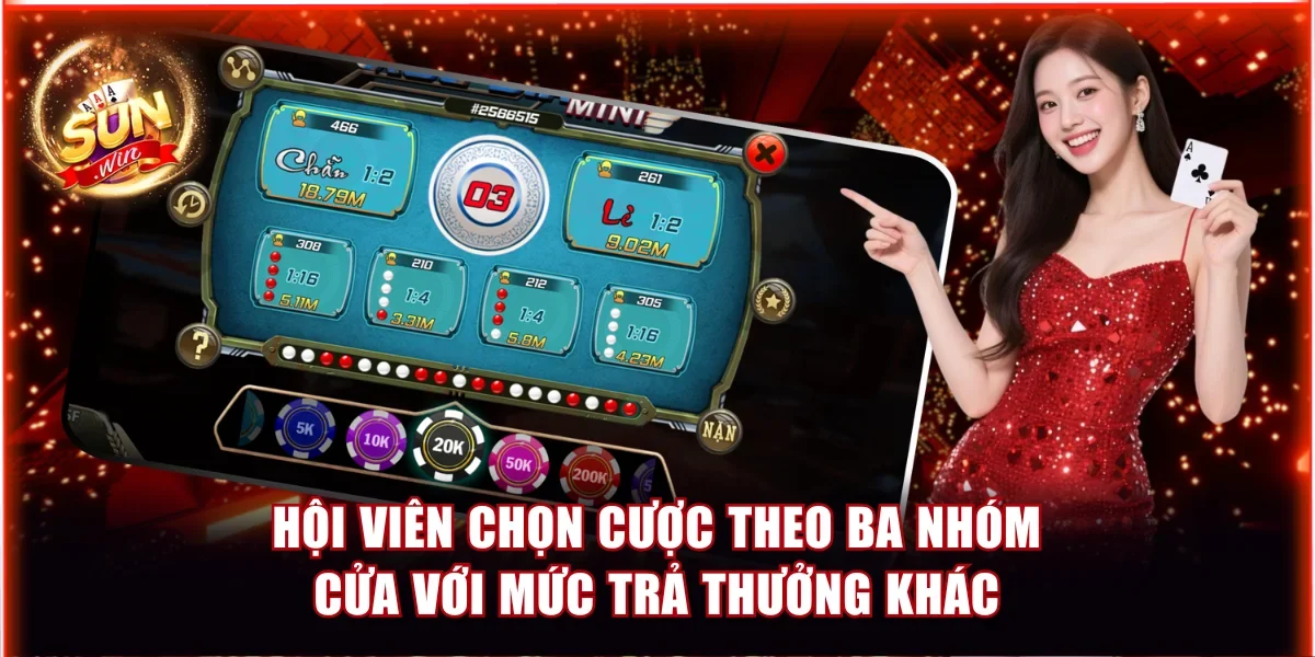 Xóc Đĩa Thủy Tinh Sunwin | Jackpot Trả Thưởng Cực Lớn 3 Hội viên chọn cược theo ba nhóm cửa với mức trả thưởng khác