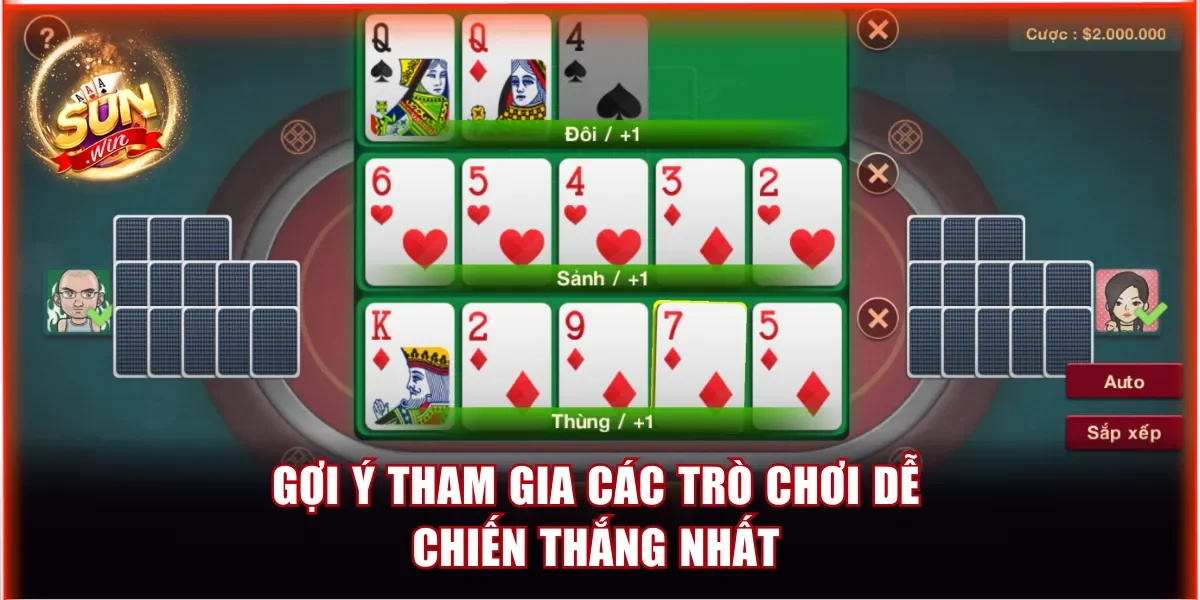 Top Game Bài Tặng Code Tân Thủ Tại Sunwin Đừng Bỏ Lỡ 4 Gợi ý tham gia các trò chơi dễ chiến thắng nhất
